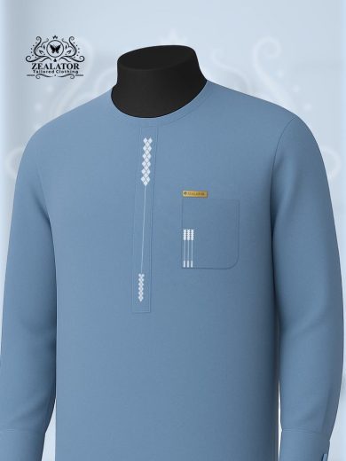 Powder blue embroiderd kaftan