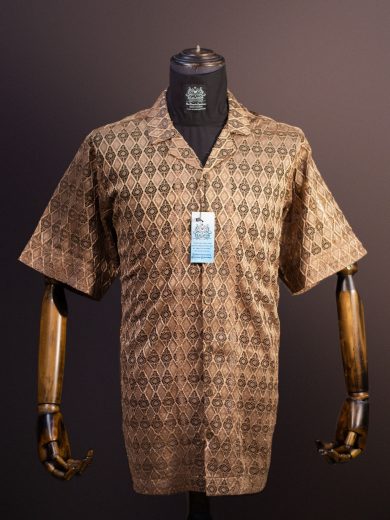 Pastel brown net shirt