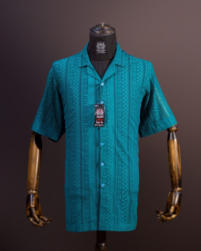 Net camp collar shirt