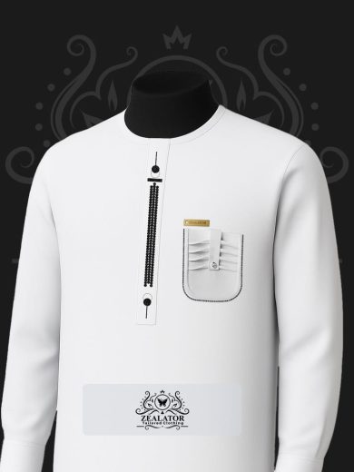 White 3d embroidered native