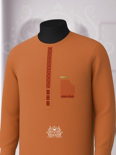 Burnt Orange embroidered kaftan